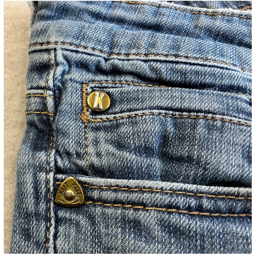 Kut from the Kloth Straight Leg Jeans Medium Wash‎ Stretch Denim Womens Size 4 - Picture 5 of 16